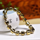 Brass Cube 8mm Bracelet Women’s Fashion Hand Bead Jewelry 07FC0E-D4 - KOEEK