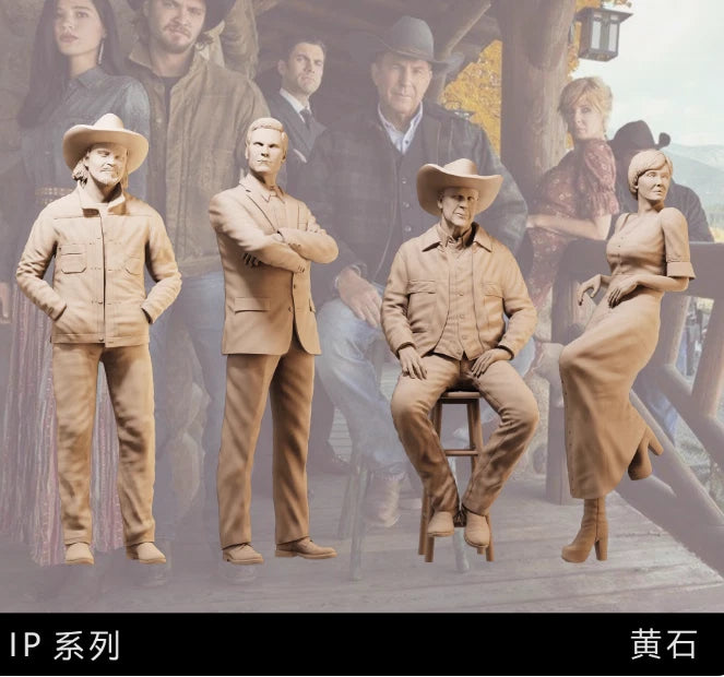 1/64 Resin Family Members 4 figures Unpainted 07FC0E-D4 - KOEEK
