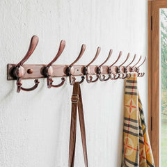 2.0 Coat Rack Wall - 37” Long 10 Tri Hooks - owels Antique Copper 07FC0E-D4 - KOEEK