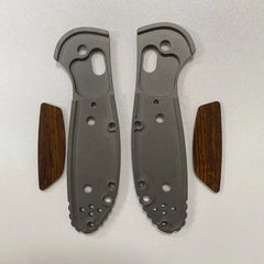 Titanium +Natural Wood Handle Scales for Benchmade Griptilian 555-556 Knives 07FC0E-D4 - KOEEK