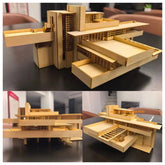 1/75/100 Fallingwater Villa 3D Wooden DIY Building Model Assembly Kits Set Gifts 07FC0E-D4 - KOEEK
