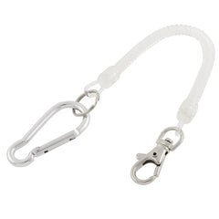 Retractable Spiral Spring Coil Spring Keychain with Lobster Clasp Carabiner Hook 07FC0E-D4 - KOEEK