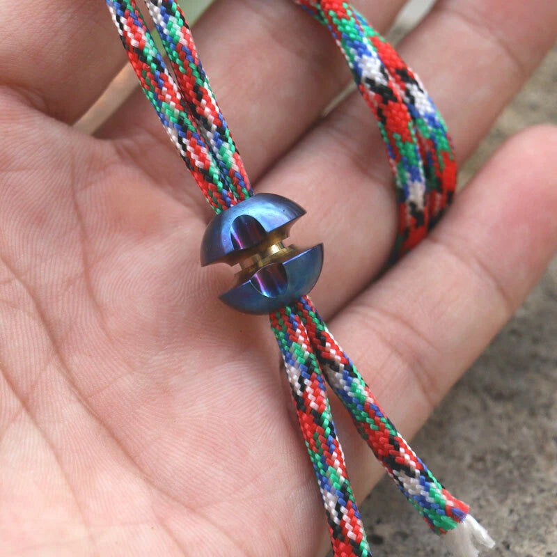 MG Titanium Ti Parachute Cord Lanyard Pendant Key Knife Bead Necklace Tool EDC MG - KOEEK