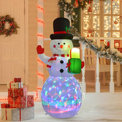5ft Inflatable Snowman Christmas with Built-in Rotating LED Lights Decorations 07FC0E-D4 - KOEEK