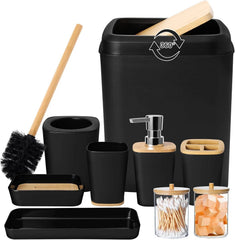 Bathroom Accessory Set, 9 Piece Black Bathroom Accessory Bathroom Decoration 07FC0E-D4 - KOEEK