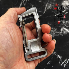 Outdoor EDC Camping Multi Tool TC4 Titanium Alloy Keychain Carabiner Crowbar Toy 07FC0E-D4 - KOEEK