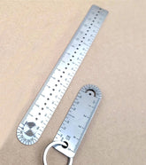 Titanium Alloy Ruler Protractor Compass Scale CM Inch Keychain Portable EDC Tool 07FC0E-D4 - KOEEK