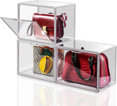3Pack Closet Clear Plastic Handbag Organizer, Acrylic Handbag Display Case 07FC0E-D4 - KOEEK