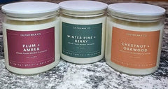 (3) Calyan Wax Co Whole Foods Exclusive Candles Winter Pine Plum Chestnut 8.8oz 07FC0E-D4 - KOEEK