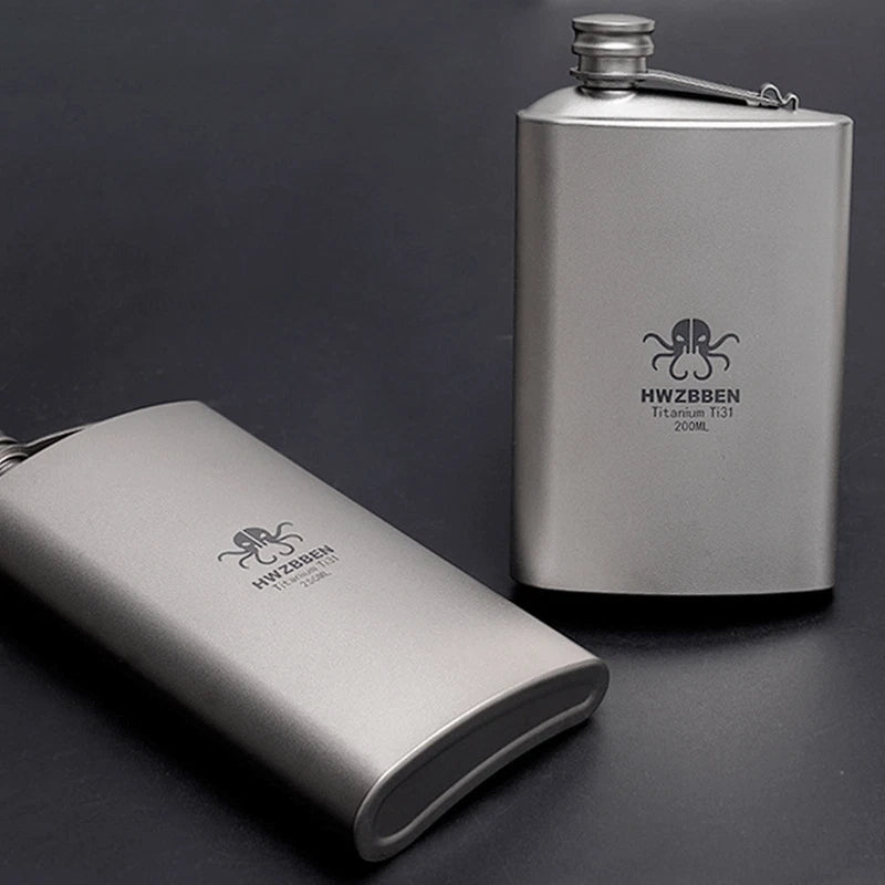 200ML Titanium Water Wine Coffee Tea Bottles Flasks Cans Portable Camping EDC 07FC0E-D4 - KOEEK