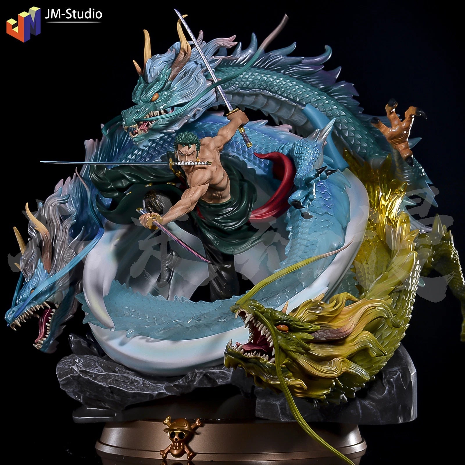 Roronoa Zoro JK Statue w/ 2 Heads Collectible Anime Action Figure 50cm PVC Model 07FC0E-D4 - KOEEK