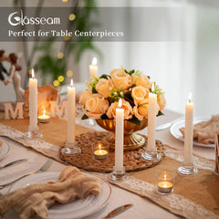 Glass Tapered Candlestick Holders: 10Pcs Small Taper Candle Holders
