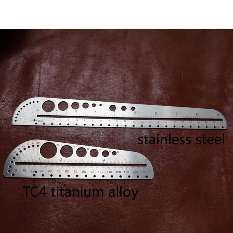 EDC Titanium Alloy Ruler Stainless Steel Portable Outdoor Compasses Tools 07FC0E-D4 - KOEEK