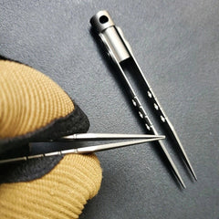 Titanium Alloy Tweezers Anti-static Corrosion Resistance Pocket Clamp EDC Tool 07FC0E-D4 - KOEEK