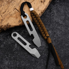 1PC Outdoor Mini Titanium Alloy Keychain Pry Bar Crowbar Opener EDC Multi Tools 07FC0E-D4 - KOEEK
