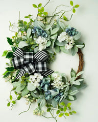 For front door wreath, 20-inch green farmhouse artificial wreath 07FC0E-D4 - KOEEK