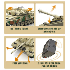 new Mould King 20020 Leopard 2 Tank Remote Control Military Model Toy Technology MOULD KING - KOEEK