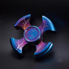FEGVE Titanium EDC Baked blue Aerolite Four-Hand quadrangle Fidget Spinner Toy 07FC0E-D4 - KOEEK