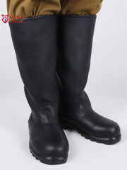 Russia Soviet Army Military Soldiers Vintage Combat Long Boots Black Leather 07FC0E-D4 - KOEEK