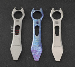 Titanium Pocket Pry Bar Crowbar Outdoor EDC Multi Tools Bottle Opener Wrench 07FC0E-D4 - KOEEK