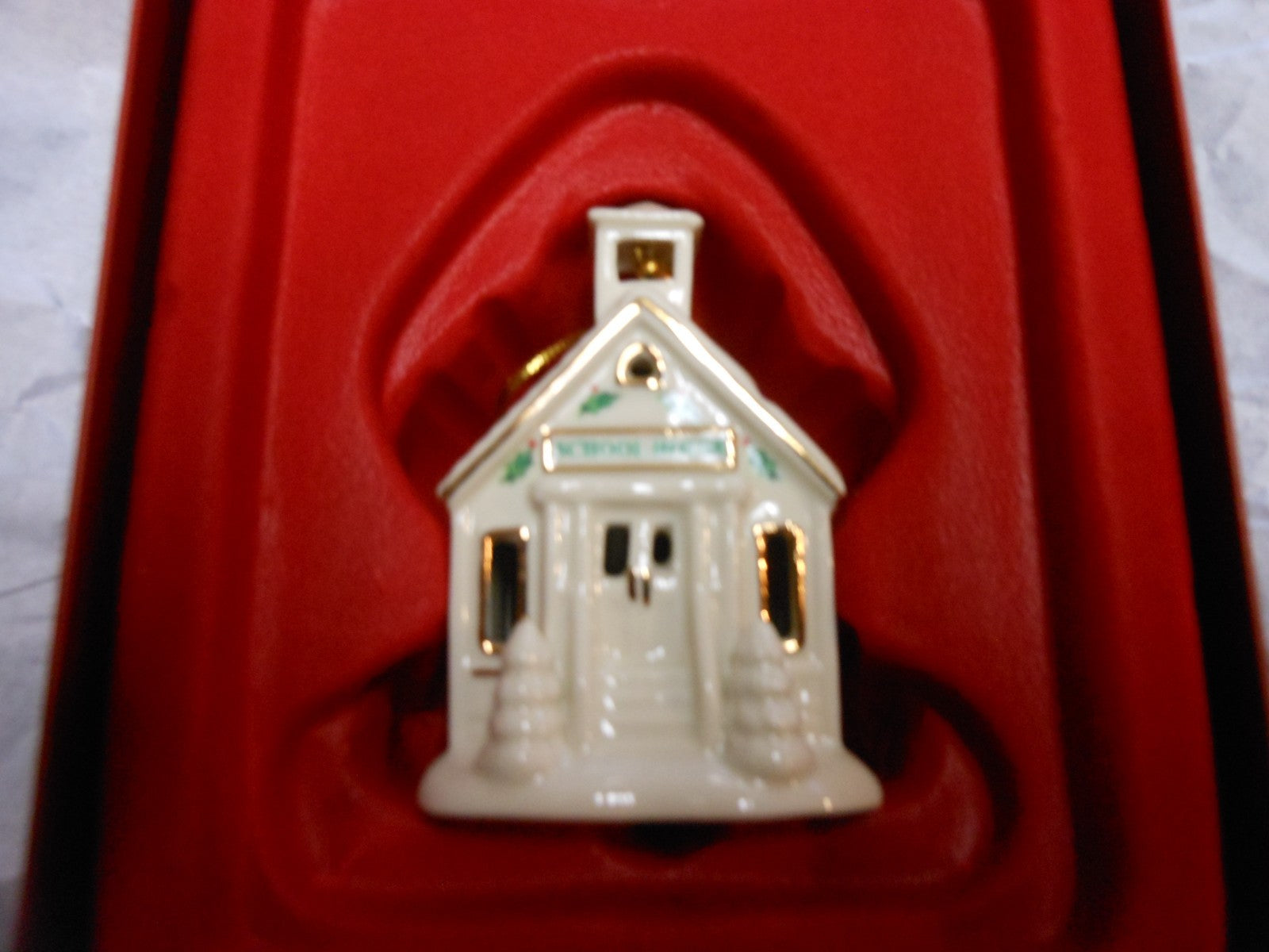 Lenox "Christmas Village Schoolhouse" 2024 Porcelain Light Ornament LENOX - KOEEK