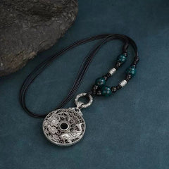 Vintage Hollow Lotus Koi Pendant Necklace Sweater Chain For Women 07FC0E-D4 - KOEEK