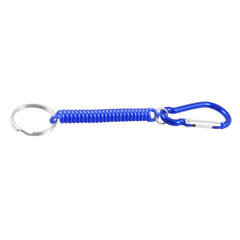 Carabiner Hook Blue Spring Elastic Coil Keychain Key Chain Strap Rope 5.1" 07FC0E-D4 - KOEEK