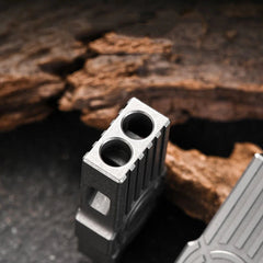 EDC titanium alloy lightweight dual tube outdoor portable survival whistle 07FC0E-D4 - KOEEK