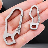 EDC Titanium CNC Belt Keychain Carabiner Strong Spring with Bottle Opener 07FC0E-D4 - KOEEK