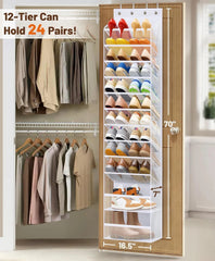 12-tier door-mounted shoe rack Large-capacity hanging shoe rack 07FC0E-D4 - KOEEK