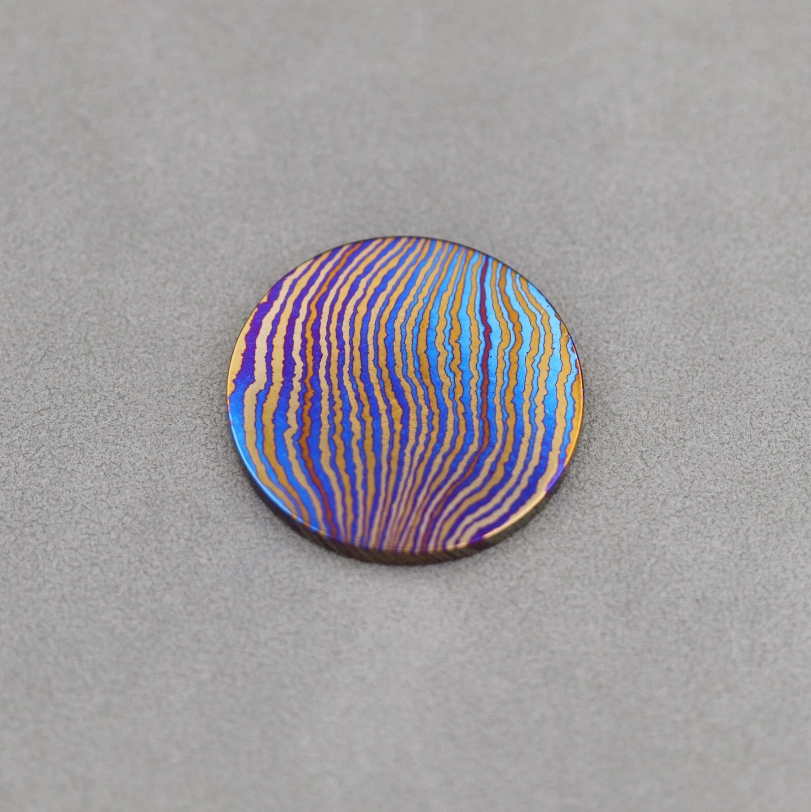 Titanium-Damuscus Timascus Worry Coin OD26-30mm * T1mm - Mokuti 07FC0E-D4 - KOEEK
