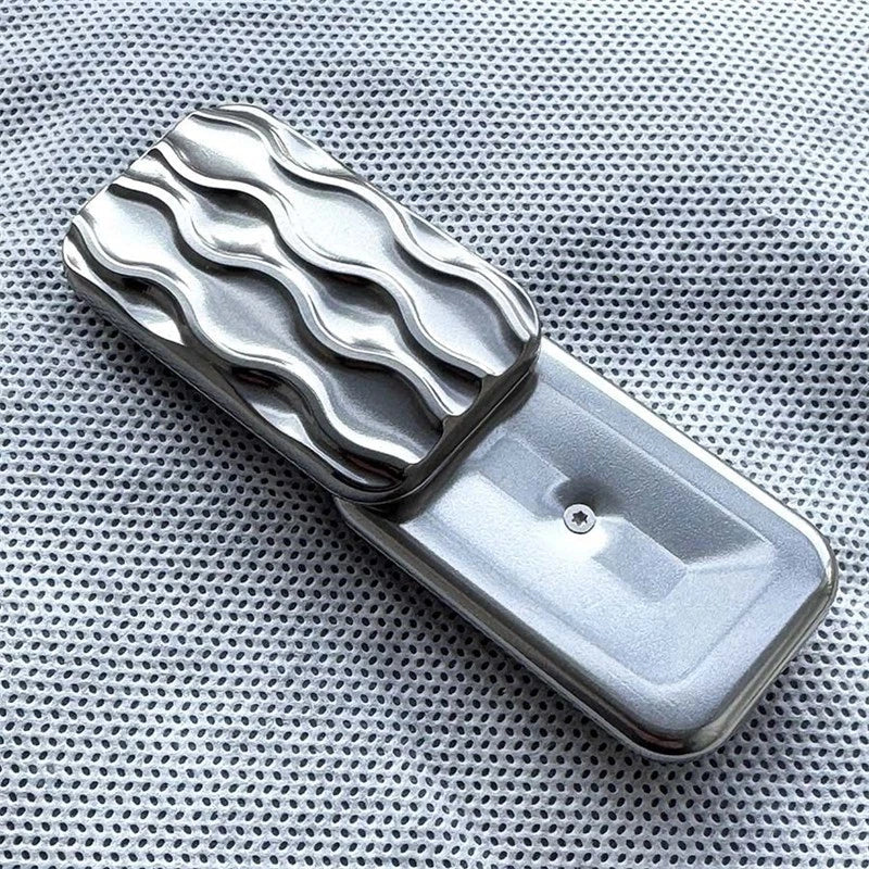 EDC Fidget Slider 3D Wavy Line Titanium Alloy Mechanical Push Haptic Slider Toys 07FC0E-D4 - KOEEK