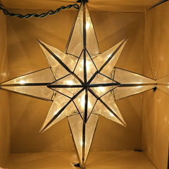 GE 16 LED Lights Star Tree Topper Capiz Style Bethlehem Star Christmas GE - KOEEK