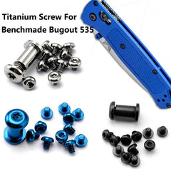 EDC Titanium Blue Screw Set Pivot Nail Dress Kit For Benchmade Bugout 535 07FC0E-D4 - KOEEK