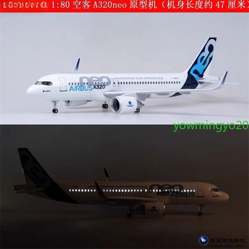 1/80 Airbus A320neo Passenger Plane Model Airplane W/Voice Controlled Lights 07FC0E-D4 - KOEEK