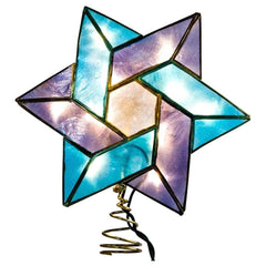 Kurt Adler 10-Light Star of David Capiz Colored Christmas Treetop, 8.5-Inch KURT ADLER - KOEEK