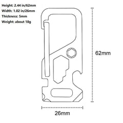 Titanium Keychain Carabiner Clip Bottle Opener Screwdriver Wrench EDC Multi Tool 07FC0E-D4 - KOEEK