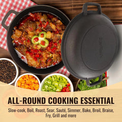 Smooth Polished Cast Iron Dutch Oven - 5 quart cast iron, 10 inch diameter 07FC0E-D4 - KOEEK