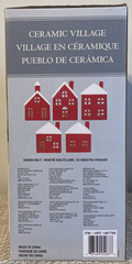 5 Piece Set Costco Christmas Red and White Ceramic Village Pueblo Lights WHITE - KOEEK