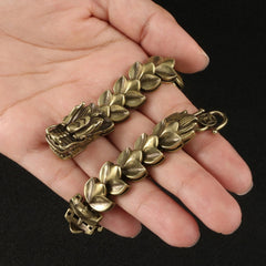 Chinese Trend Zodiac Dragon Bracelet Mens Antique Brass Jewelry Copper Chain 07FC0E-D4 - KOEEK