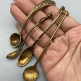 Brass Spoon Tea Spoon Dragon Head Handle Copper Craft Utensil 4pc 07FC0E-D4 - KOEEK