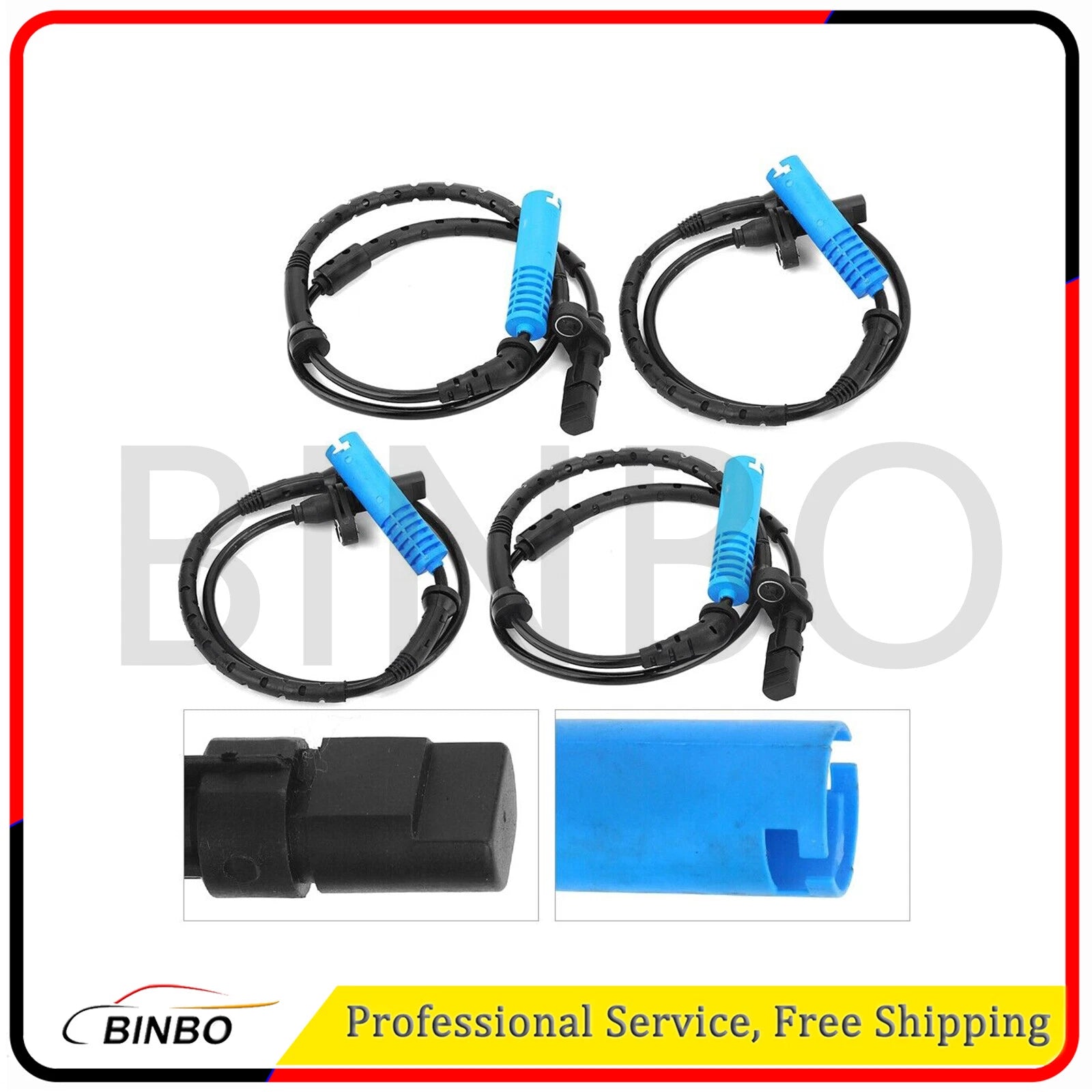 4pcs Front Rear ABS Wheel Speed Sensor Fits For BMW X5 E53 3.0i 4.4i 4.6is 07FC0E-D4 - KOEEK