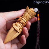 10CM Cliff Cypress Wood Handmade Carve Handicraft Buddha Statue Ornament Pendant 07FC0E-D4 - KOEEK