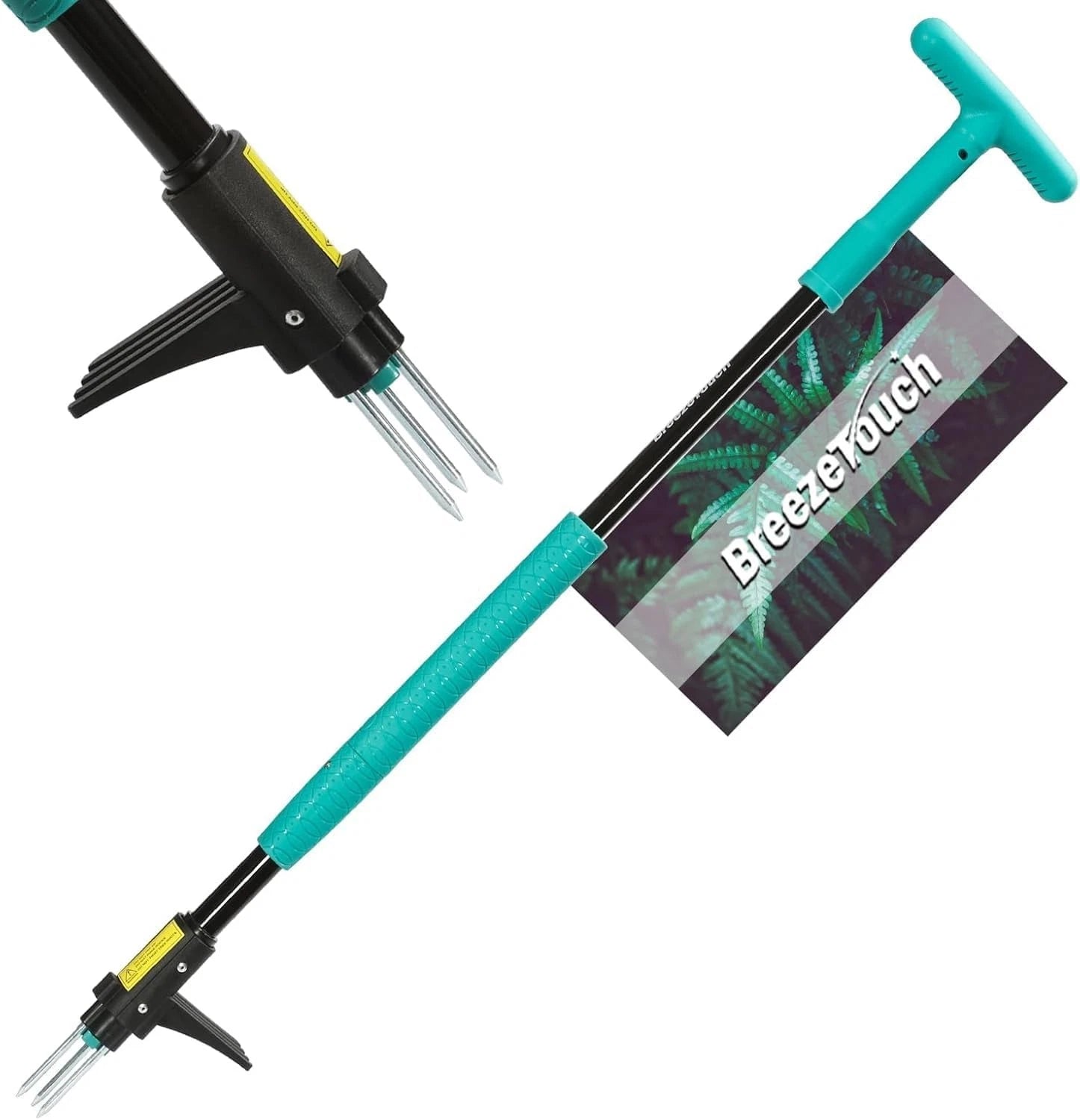 39" Weed Pulling Tool, 3-Claw Detachable Weed Puller Tool with Long Handle 07FC0E-D4 - KOEEK