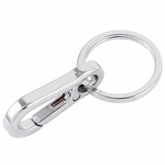 Metal Buckle Mini Portable Clip Fastener Key Chain Ring Silver Tone 07FC0E-D4 - KOEEK