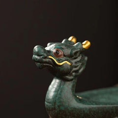 Ceramic Dragon Boat Stick Incense Holder Creative Home Indoor Decor 07FC0E-D4 - KOEEK