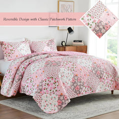 Reversible Patchwork Quilts Full Queen Size, Lightweight Boho Printed Bedspreads 07FC0E-D4 - KOEEK