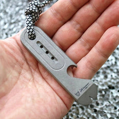 EDC Titanium Alloy Keychain Multi Tools Crowbar Pry Bar Portable Bottle Opener 07FC0E-D4 - KOEEK