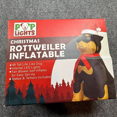 POP LIGHTS 4 ft Christmas inflatable Rottweiler Dog LED blow up yard decor 07FC0E-D4 - KOEEK