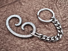 Damascus Pattern Steel Pocket Keychain Buckle EDC Car Motorcycle Quick Hook Tool 07FC0E-D4 - KOEEK